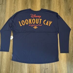 Disney Cruise Line Lookout Cay Rash Guard Men XXL Blue SPF DCL Spirit Jersey NWT